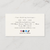 Minimalistisch Luxus Boutique ElfenbeinVisitenkart Visitenkarte (Rückseite)