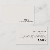 Minimalistisch Luxus Boutique ElfenbeinVisitenkart Visitenkarte (Vorne/Hinten)