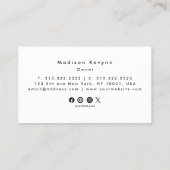 Minimalistisch Luxus Boutique ElfenbeinVisitenkart Visitenkarte (Rückseite)