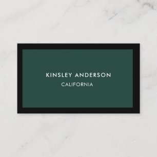 Minimalistisch Luxus Boutique Emerald Green & Blac Visitenkarte