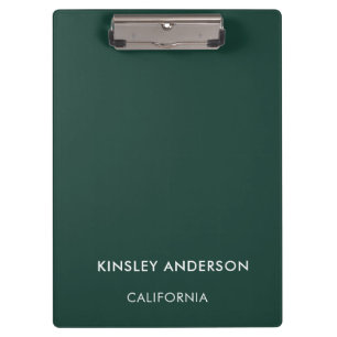 Minimalistisch Luxus Boutique Emerald Green Klemmbrett