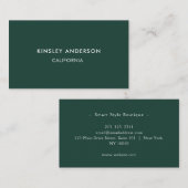 Minimalistisch Luxus Boutique Emerald Green Visitenkarte (Vorne/Hinten)