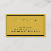 Minimalistisch Luxus Boutique Gold/Schwarz Visitenkarte (Rückseite)
