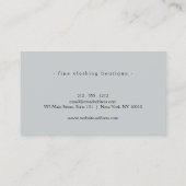 Minimalistisch Luxus Boutique Grau Visitenkarte (Rückseite)