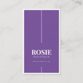 Minimalistisch Luxus-Boutique Lila/weiß Visitenkarte (Vorderseite)