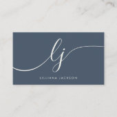 Minimalistisch Luxus Boutique Navy Blue Elfenbeins Visitenkarte (Vorderseite)