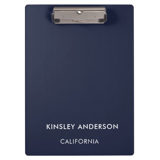 Minimalistisch Luxus Boutique Navy Blue Klemmbrett (Vorderseite)