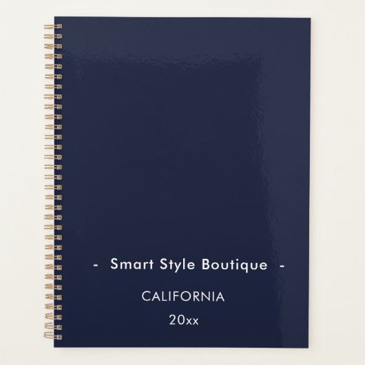 Minimalistisch Luxus Boutique Navy Blue Planer (Vorderseite)