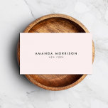 Minimalistisch Luxus Boutique Pastel Pink Visitenkarte<br><div class="desc">Ein elegantes und raffiniertes Design steigert Ihren Namen oder Firmennamen durch minimales und modernes Design. Ein heller pastellrosa Hintergrund verleiht diesem klassischen Visitenkartendesign-Template ein Gefühl für den Trend. © 1201AM CREATIVE</div>