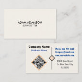 Minimalistisch Luxus-Boutique (QR-Code) Elfenbein Visitenkarte (Vorne/Hinten)