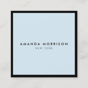 Minimalistisch Luxus Boutique Schwarz/Blau Quadratische Visitenkarte