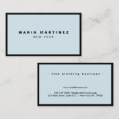 Minimalistisch Luxus Boutique Schwarz/Blau Visitenkarte (Vorne/Hinten)