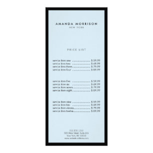 Minimalistisch Luxus Boutique Schwarz/Blau Werbekarte