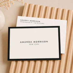 Minimalistisch Luxus Boutique Schwarz/Elfenbein Postkarte