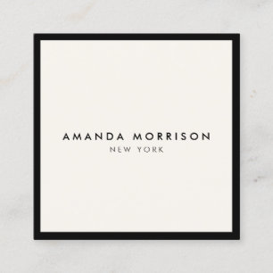 Minimalistisch Luxus Boutique Schwarz/Elfenbein Quadratische Visitenkarte