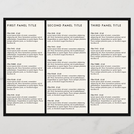 Minimalistisch Luxus-Boutique Schwarz/Elfenbeinbro Flyer (Hinten)