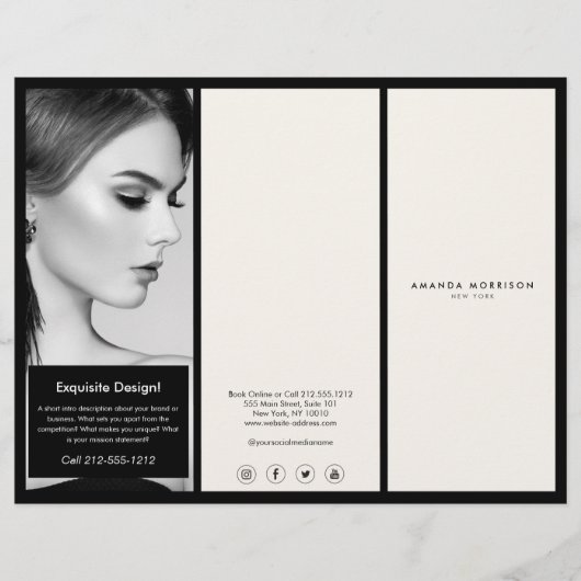 Minimalistisch Luxus-Boutique Schwarz/Elfenbeinbro Flyer (Vorne)