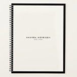 Minimalistisch Luxus Boutique Schwarz/Elfenbeinküs Planer<br><div class="desc">Ein elegantes und raffiniertes Design erhöht Ihren Namen oder Geschäftsnamen durch minimales und modernes Styling auf diesem klassischen Terminkalender. © 1201AM Design Studio</div>
