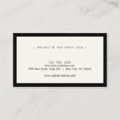 Minimalistisch Luxus Boutique Schwarz/Elfenbeinküs Visitenkarte (Rückseite)