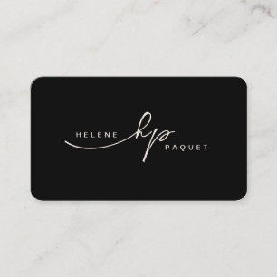 Minimalistisch Luxus-Boutique Schwarz/Elfenbeinpla Visitenkarte