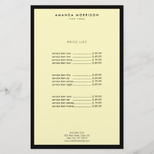 Minimalistisch Luxus Boutique Schwarz/Gelb Flyer