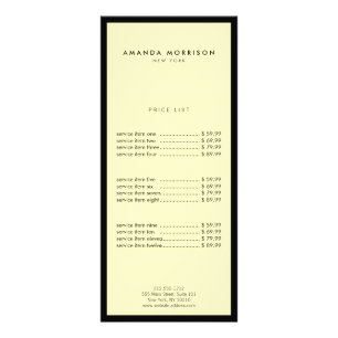 Minimalistisch Luxus Boutique Schwarz/Gelb Werbekarte