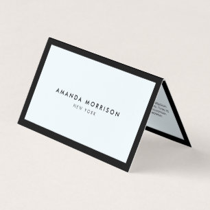 Minimalistisch Luxus Boutique Schwarz/Pastellblau Visitenkarten