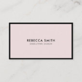 Minimalistisch Luxus Boutique Schwarz/Pastellrosa Visitenkarte (Rückseite)