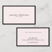 Minimalistisch Luxus Boutique Schwarz/Pastellrosa Visitenkarte (Vorne/Hinten)