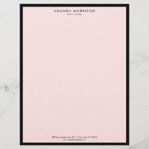 Minimalistisch Luxus Boutique Schwarz/Rosa Briefbogen