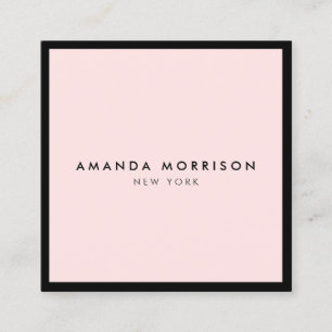 Minimalistisch Luxus Boutique Schwarz/Rosa Quadratische Visitenkarte