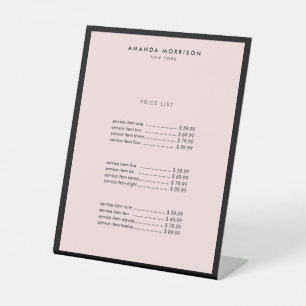 Minimalistisch Luxus Boutique Schwarz/Rosa Sockelschild