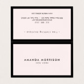 Minimalistisch Luxus Boutique Schwarz/Rosa Visitenkarten (Außenseite Aufgefaltet)