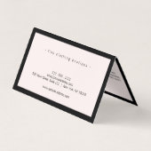 Minimalistisch Luxus Boutique Schwarz/Rosa Visitenkarten (Rückseite)