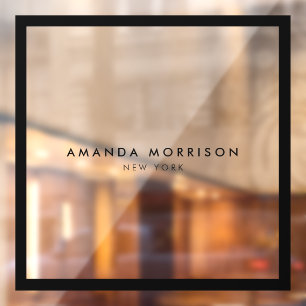 Minimalistisch Luxus Boutique Schwarz/Transparent Fensteraufkleber