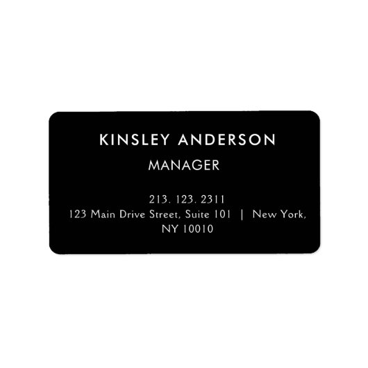Minimalistisch Luxus Boutique Schwarz und Weiß Adressaufkleber (Vorne)