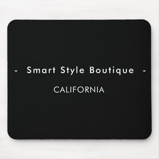 Minimalistisch Luxus Boutique Schwarz und Weiß Mousepad (Vorne)