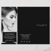 Minimalistisch Luxus Boutique Schwarz/Weiß Broschü Flyer (Vorne)