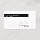 Minimalistisch Luxus Boutique Schwarz/Weiß Visitenkarte (Rückseite)