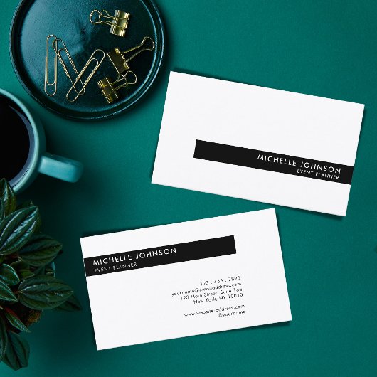 Minimalistisch Luxus Boutique Schwarz/Weiß Visitenkarte