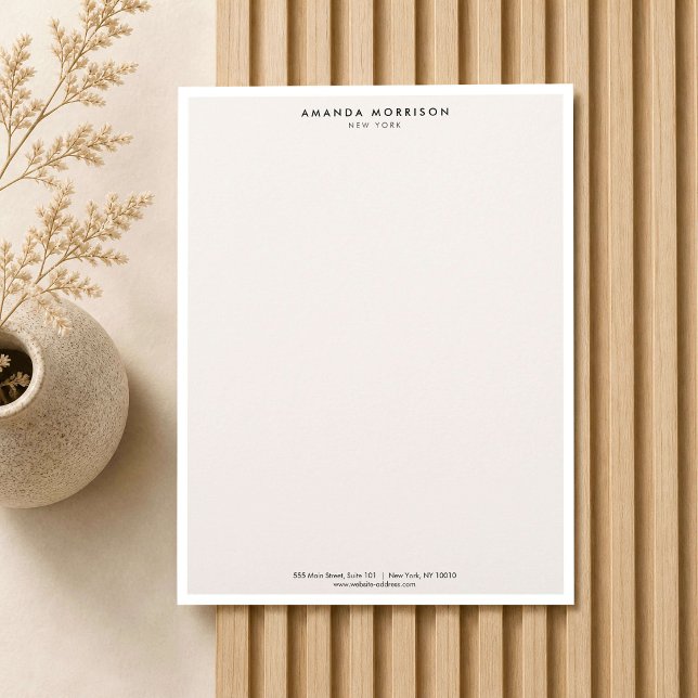 Minimalistisch Luxus Boutique Weiß/Elfenbeinküste Briefbogen (Von Creator hochgeladen)