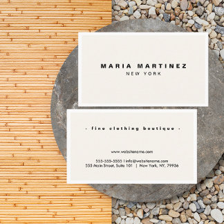 Minimalistisch Luxus Boutique Weiß/Elfenbeinküste Visitenkarte
