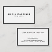 Minimalistisch Luxus Boutique Weiß/Schwarz Visitenkarte (Vorne/Hinten)