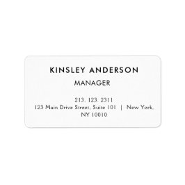 Minimalistisch Luxus Boutique Weiß und Schwarz Adressaufkleber