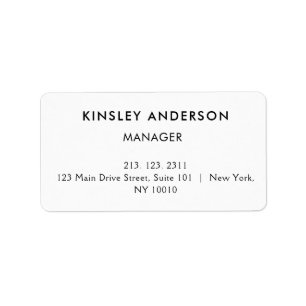 Minimalistisch Luxus Boutique Weiß und Schwarz Adressaufkleber