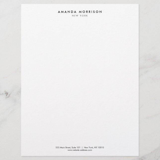 Minimalistisch Luxus Boutique White Briefbogen (Vorderseite)