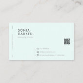 Minimalistisch Luxus Duck Blue Visitenkarte (Rückseite)