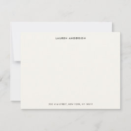 Minimalistisch Luxus Elfenbein Personalisierter Fl Mitteilungskarte