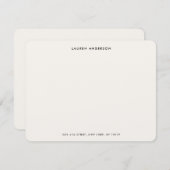 Minimalistisch Luxus Elfenbein Personalisierter Fl Mitteilungskarte (Vorne/Hinten)