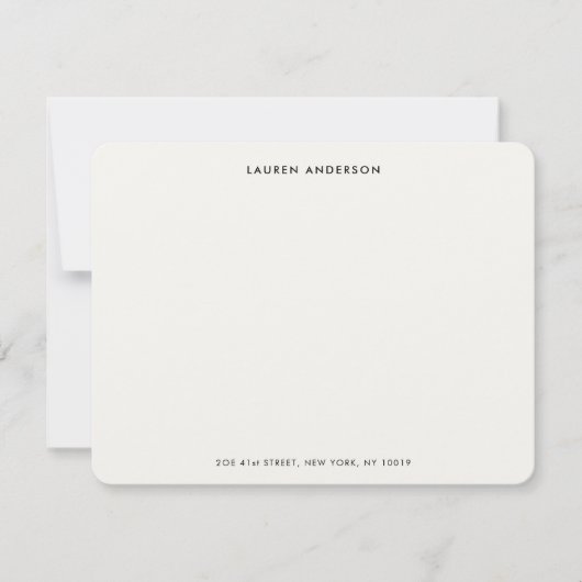 Minimalistisch Luxus Elfenbein Personalisierter Fl Mitteilungskarte (Vorderseite)